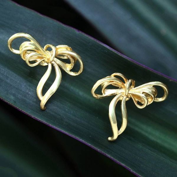 Alternate image for Ribbon-Shaped Drop Earrings in an 18k Gold-Plated Finish Ribbon of Belles