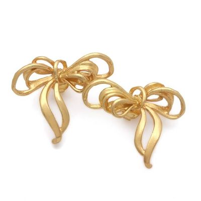 Alternate image for Ribbon-Shaped Drop Earrings in an 18k Gold-Plated Finish Ribbon of Belles