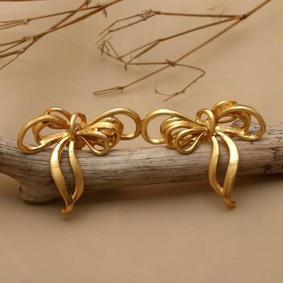 Alternate image for Ribbon-Shaped Drop Earrings in an 18k Gold-Plated Finish Ribbon of Belles