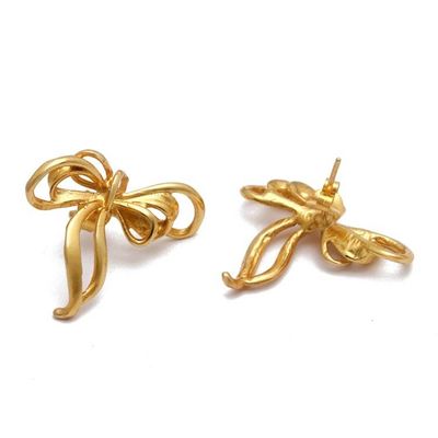 Alternate image for Ribbon-Shaped Drop Earrings in an 18k Gold-Plated Finish Ribbon of Belles