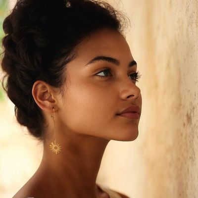 Alternate image for Whimsical 22k Gold-Plated Brass Windmill Dangle Earrings Grand Winds