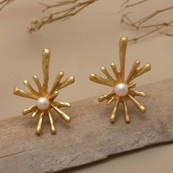 Alternate image for 18k Gold-Plated Drop-Themed Cultured Pearl Drop Earrings Pearly Splash