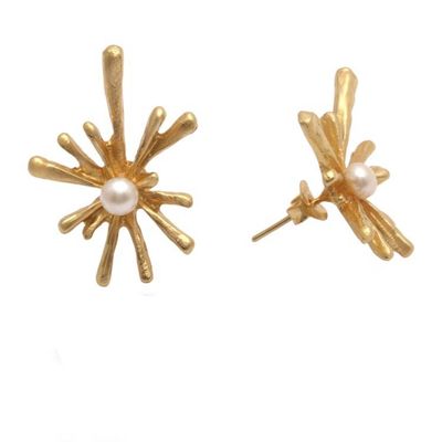 Alternate image for 18k Gold-Plated Drop-Themed Cultured Pearl Drop Earrings Pearly Splash