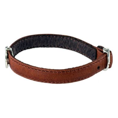 Alternate image for Brown Leather and Sterling Silver Om Bracelet Resplendent Om