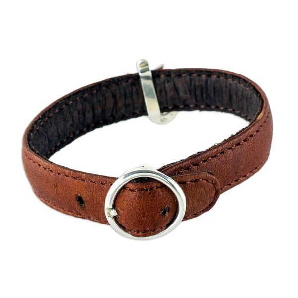 Alternate image for Brown Leather and Sterling Silver Om Bracelet Resplendent Om