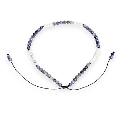 Alternate image for Mens Adjustable Natural Sodalite and Stone Beaded Anklet Blue Adventures