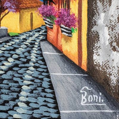 Alternate image for Oil Painting of Traditional Street in Antigua Guatemala Streets of Antigua Guatemala