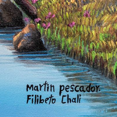 Alternate image for Realist Oil Painting of a Kingfisher Perched on a Branch Kingfisher