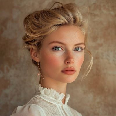 Alternate image for Floral Modern Gold-Plated Brass Rose Quartz Dangle Earrings Floral Minimalism