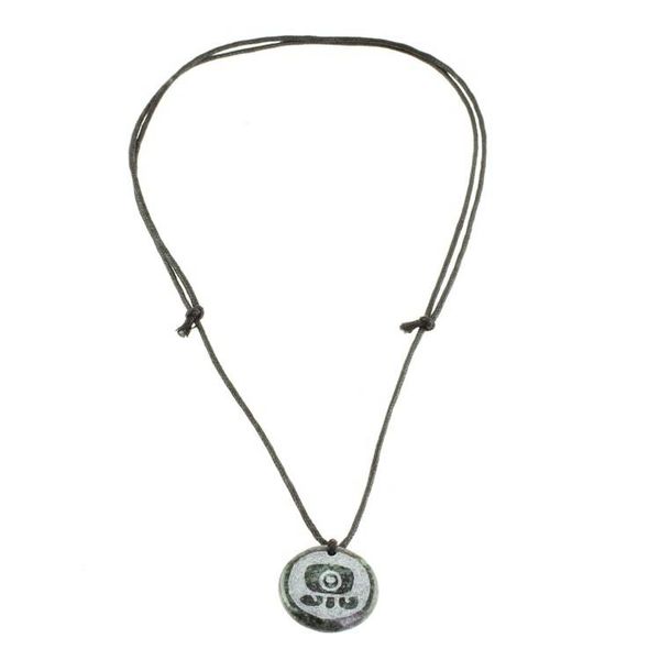Alternate image for Jade Pendant Necklace of Mayan Figure Toj from Guatemala Toj Medallion