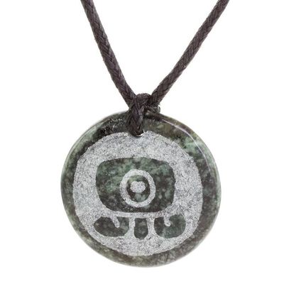 Alternate image for Jade Pendant Necklace of Mayan Figure Toj from Guatemala Toj Medallion