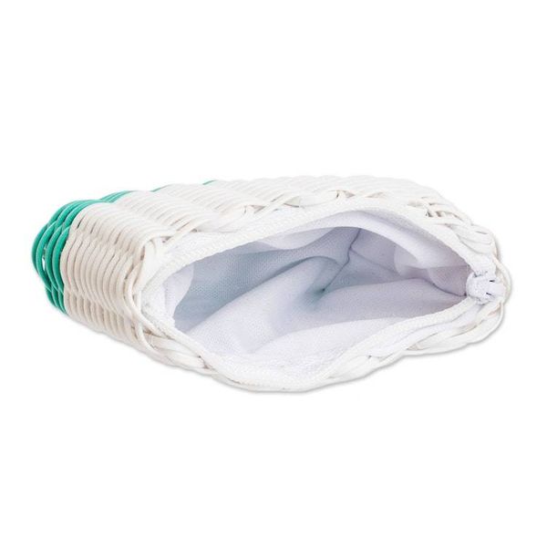 Alternate image for Recycled Vinyl Cord Coin Purse Handwoven in Guatemala Enchantment in White and Teal