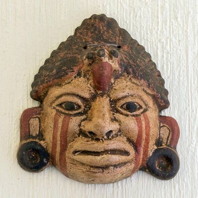 Alternate image for Central American Ceramic Wall Mask  Maya Priest