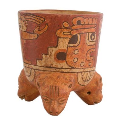 Alternate image for Archaeological Ceramic Bowl Centerpiece from Central America Maya Divinity