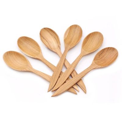 Alternate image for Teak Wood Spoons with Pointed Ends from Bali Set of 6 Fine Dinner