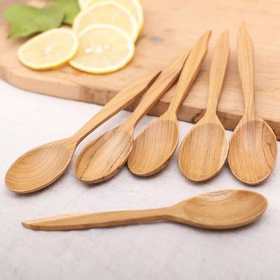 Alternate image for Teak Wood Spoons with Pointed Ends from Bali Set of 6 Fine Dinner