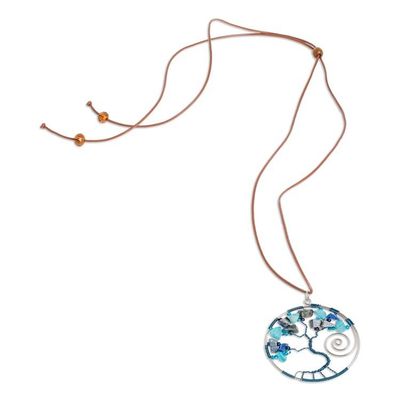Alternate image for Nature-Themed Blue Jasper and Quartz Pendant Necklace Love Your Dreamy Nature