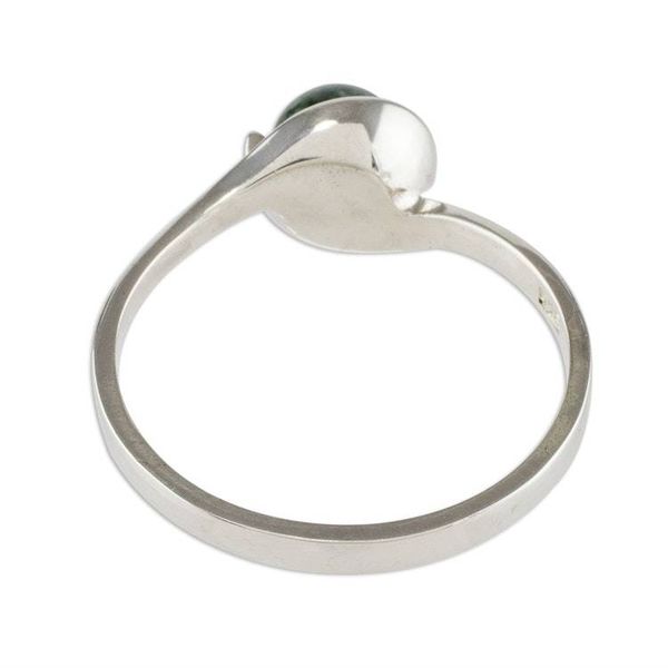 Alternate image for Dark Green Jade Modern Cocktail Ring from Guatemala Dark Green Magic Silhouette
