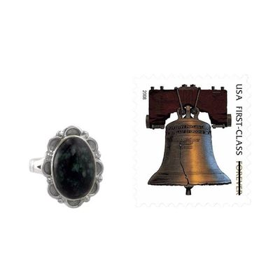 Alternate image for Guatemalan Hand Crafted Dark Green Jade Ring Dark Dahlia