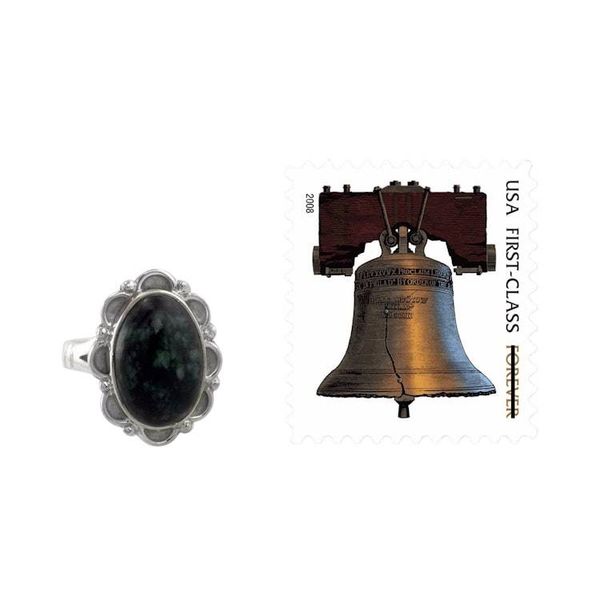 Alternate image for Guatemalan Hand Crafted Dark Green Jade Ring Dark Dahlia
