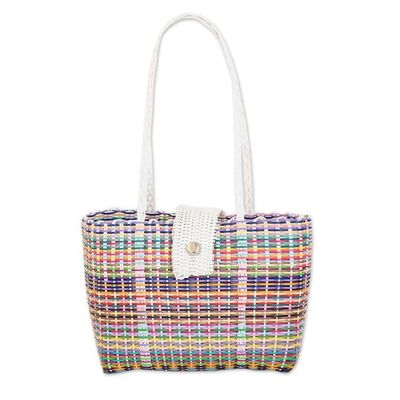 Alternate image for Multicolored Eco-Friendly Hand-Woven Tote Bag from Guatemala Colors of Joy