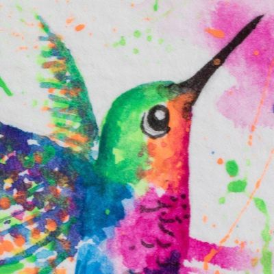 Alternate image for Original Hummingbird Watercolor Painting Colorful Hummingbird