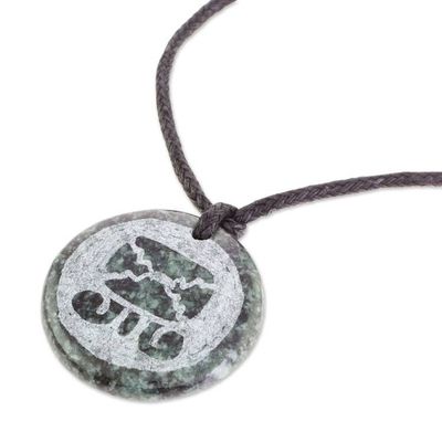 Alternate image for Jade Mayan Tijax Pendant Necklace from Guatemala Tijax Medallion