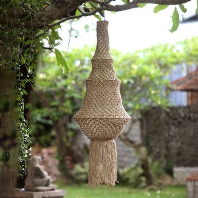Alternate image for Lantern-Shaped Jute Macrame Indoor Decorative Accent Organic Splendor