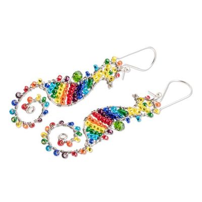 Alternate image for Rainbow Crystal and Glass Beaded Seahorse Dangle Earrings The Rainbow Seahorse