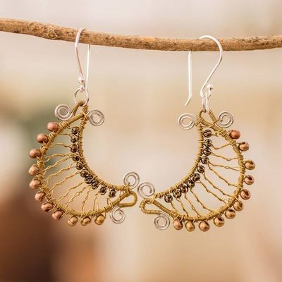 Alternate image for Moon-Shaped Crystal and Glass Beaded Dangle Earrings Glory of the Moon