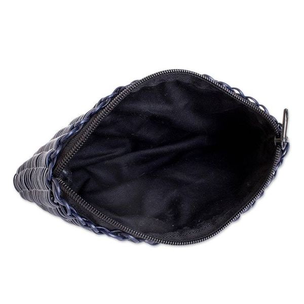 Alternate image for Handwoven Recycled Cord Cosmetic Bag in Navy Eco Weave in Navy