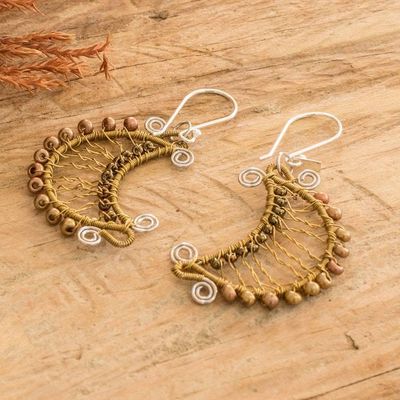 Alternate image for Moon-Shaped Crystal and Glass Beaded Dangle Earrings Glory of the Moon