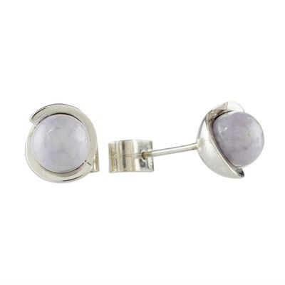 Alternate image for Lilac Jade Stud Earrings from Guatemala Lilac Magic Silhouette