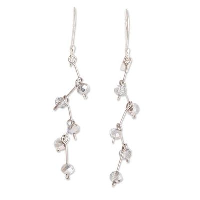 Alternate image for Crystal Bead Dangle Earrings With Sterling Silver Hooks Crystal Sparkle