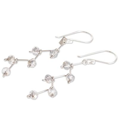 Alternate image for Crystal Bead Dangle Earrings With Sterling Silver Hooks Crystal Sparkle