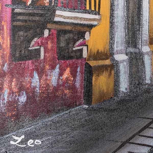 Alternate image for Oil Painting of Traditional Street in Antigua Guatemala Bell Street