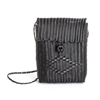 Primary image for Handwoven Recycled Vinyl Cord Sling Bag with Diamond Motif Casual Beauty
