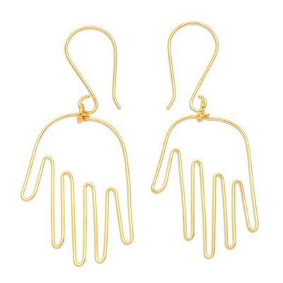 Alternate image for Gold-Plated Balinese Dangle Earrings Stretch Out