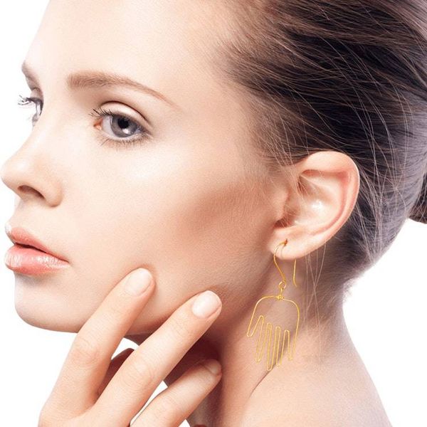 Alternate image for Gold-Plated Balinese Dangle Earrings Stretch Out