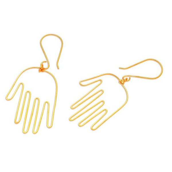 Alternate image for Gold-Plated Balinese Dangle Earrings Stretch Out