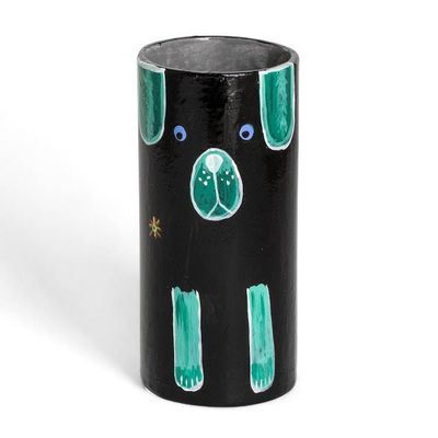 Alternate image for Ceramic Dog Utensil Pen Holder and Decorative Vase in Black Black Canine Organizer