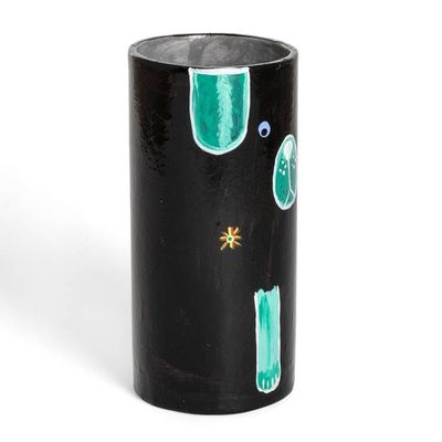 Alternate image for Ceramic Dog Utensil Pen Holder and Decorative Vase in Black Black Canine Organizer