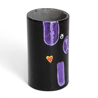 Alternate image for Dog-Themed Ceramic Decorative Vase Utensil and Pen Holder Black Loyal Organizer