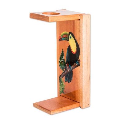 Alternate image for Hand-Painted Pinewood Toucan Single-Serve Drip Coffee Stand Coffee with Toucans