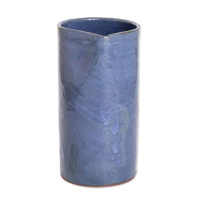 Alternate image for Artisan-Made Intense Blue Clay Ceramic Pitcher from Honduras Current of Blue