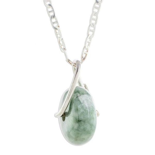 Alternate image for Round Light Green Jade Pendant Necklace from Guatemala Light Green Wheel of Fortune