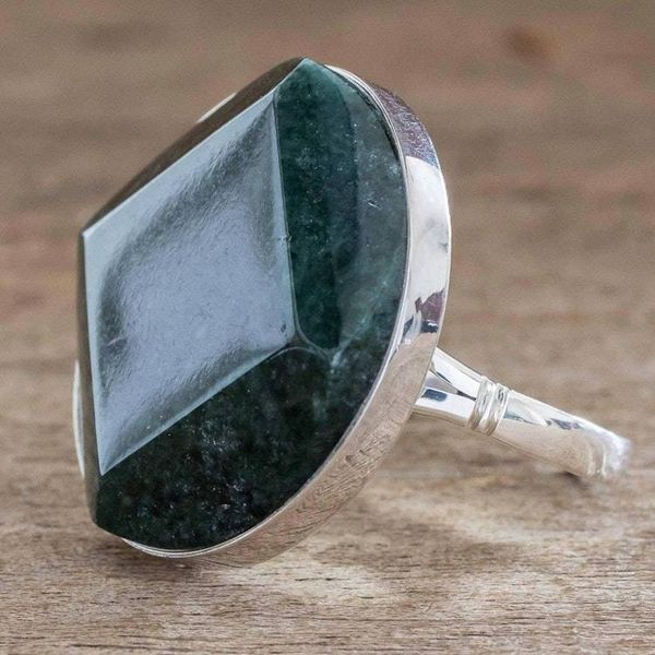 Alternate image for Jade cocktail ring Loves Cycles in Dark Green