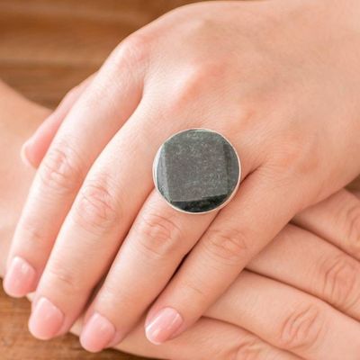 Alternate image for Jade cocktail ring Loves Cycles in Dark Green