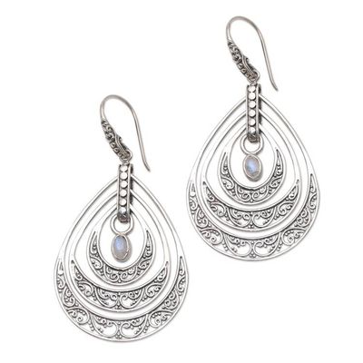 Alternate image for Handcrafted Rainbow Moonstone Dangle Earrings Party Gala in Rainbow