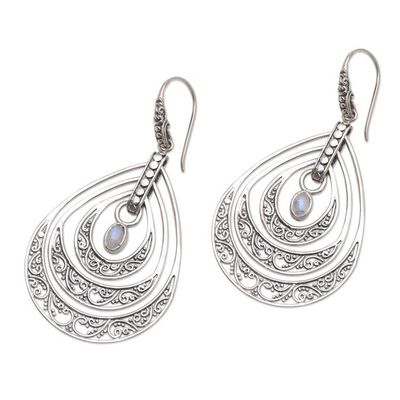 Alternate image for Handcrafted Rainbow Moonstone Dangle Earrings Party Gala in Rainbow